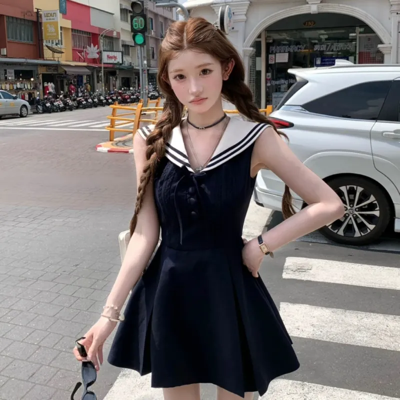 MTHE Sleeveless Dress Women's Navy Blue-6