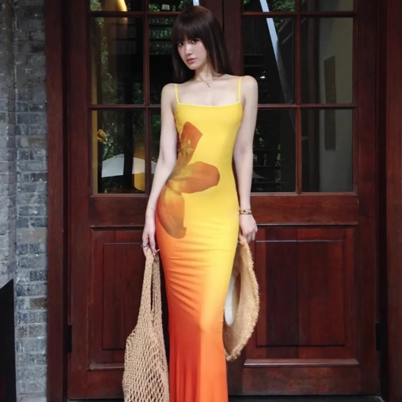 MTHE Slip Dresses Women's Sunset Orange-4