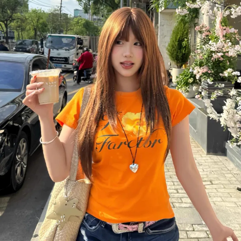 MTHE T Shirts Women's Orange-3
