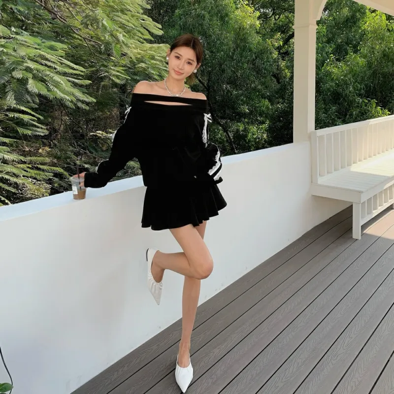 MTHE Skirt Set Women's Black & White-3