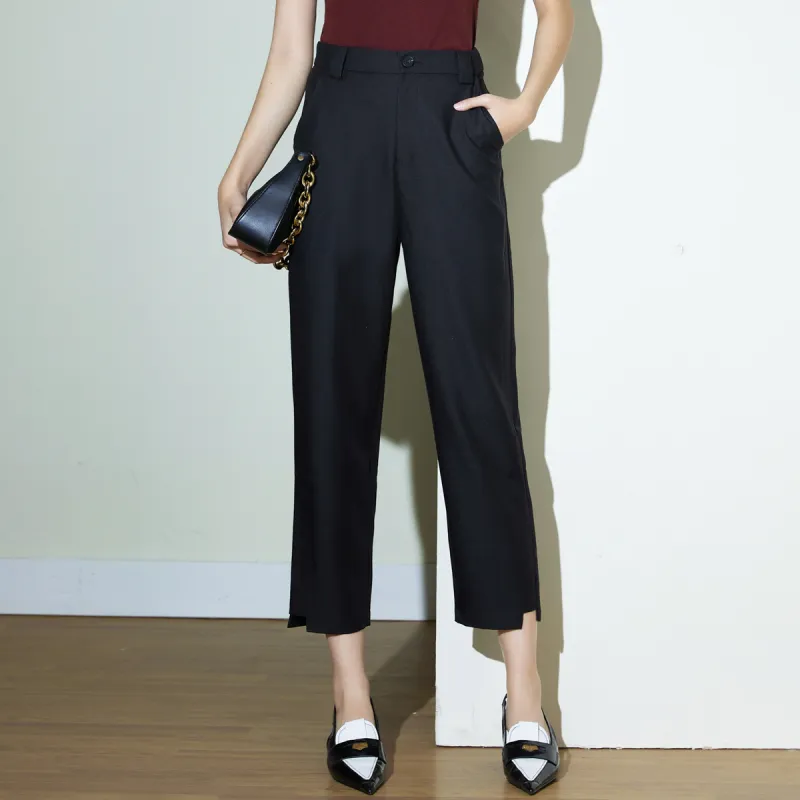 SMEN Casual Pants Women's Black-5