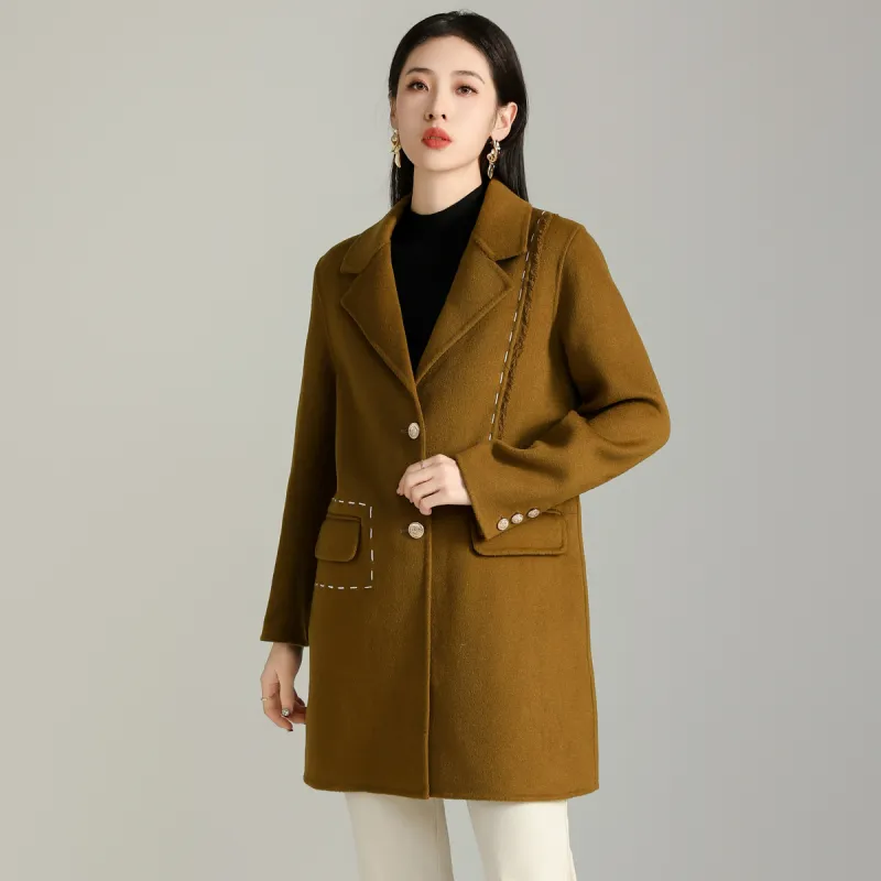 SMEN Coats Women's Tea Brown-5