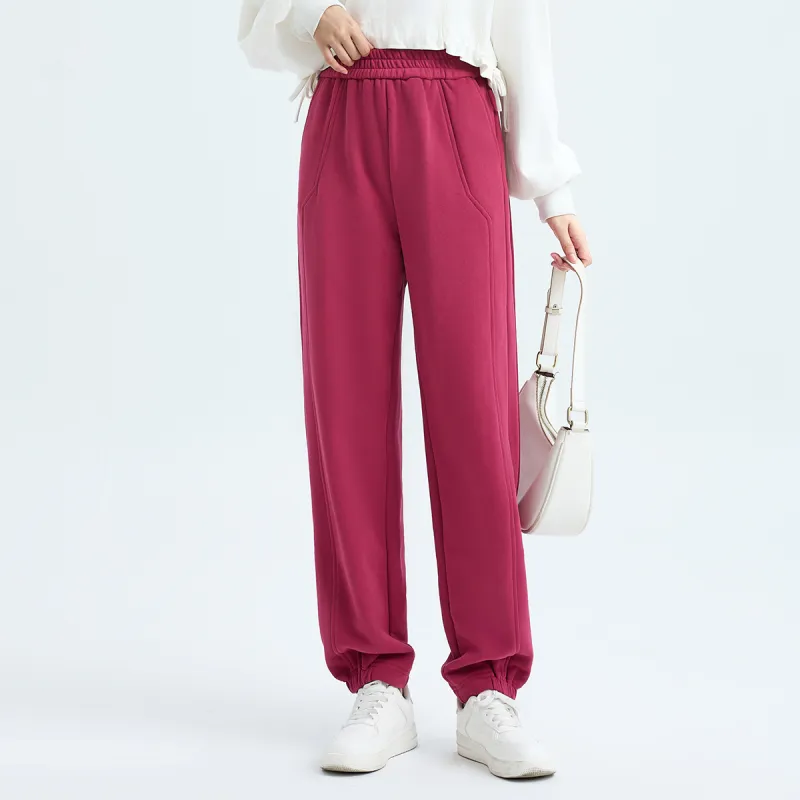 SMEN Casual Pants Women's Raspberry Pink-2