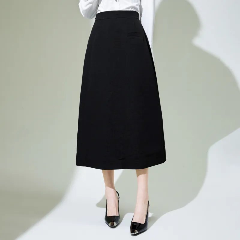 SMEN Casual Long Skirts Women's Black-6