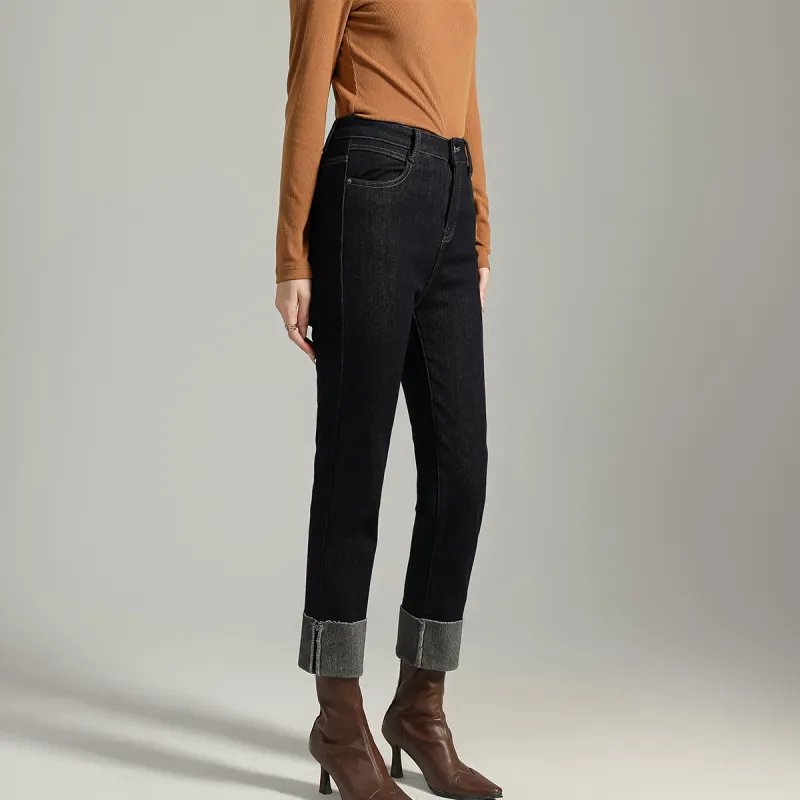 SMEN Jeans Women's Dark Blue-8