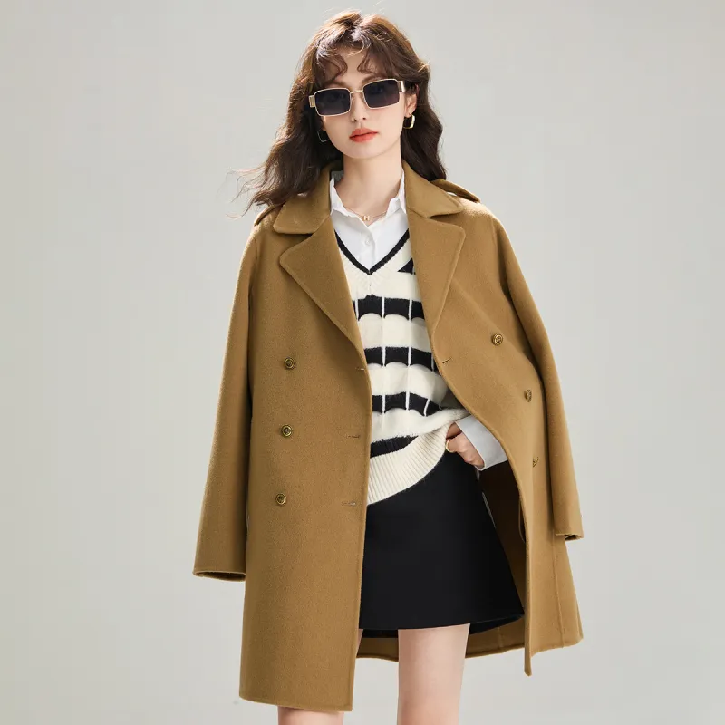 SMEN Coats Women's Khaki-4