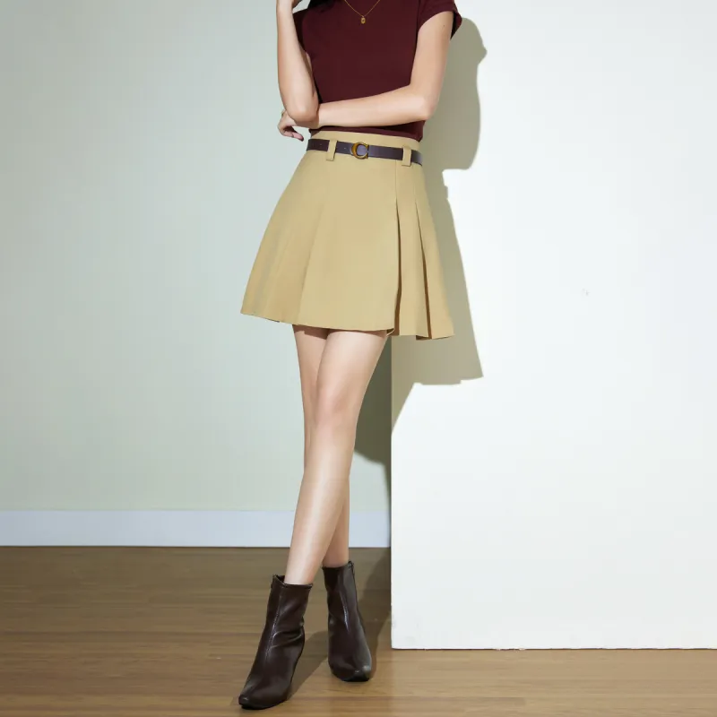 SMEN SS24 Casual Short Skirts Women's Khaki-3