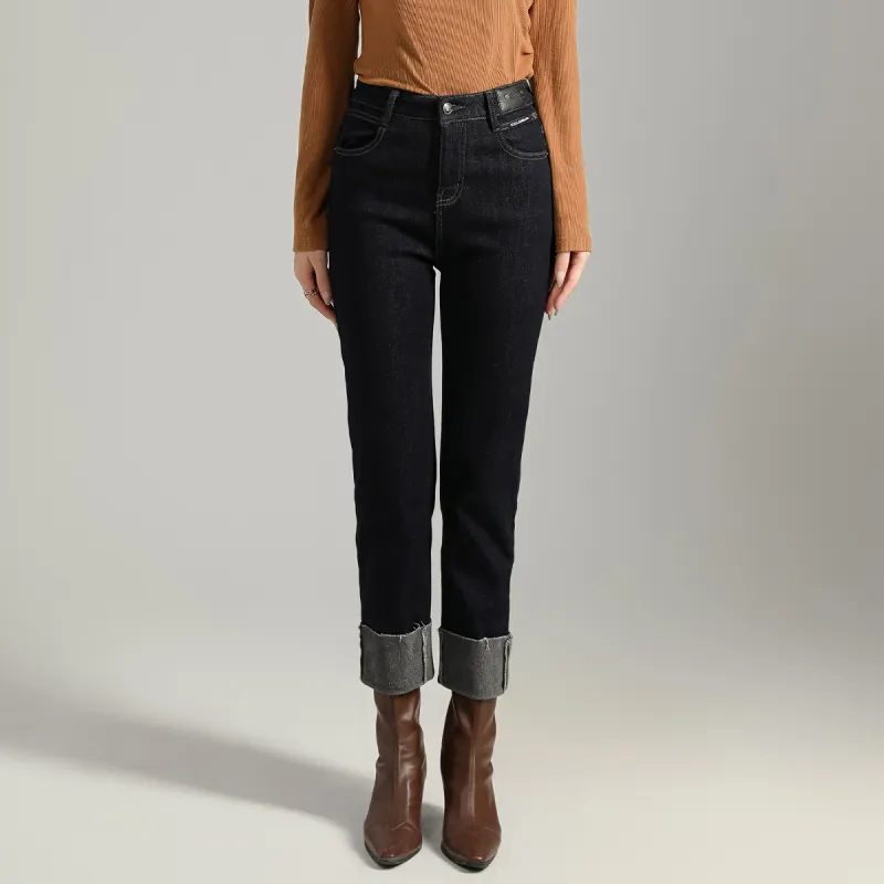 SMEN Jeans Women's Dark Blue-2