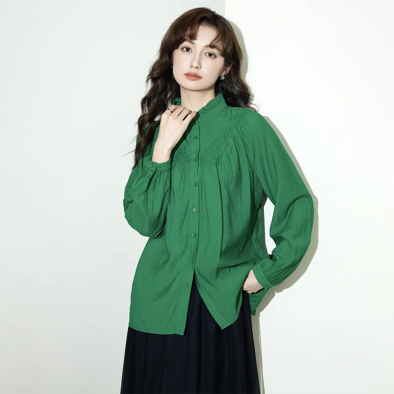 SMEN Shirts Women's Green-5