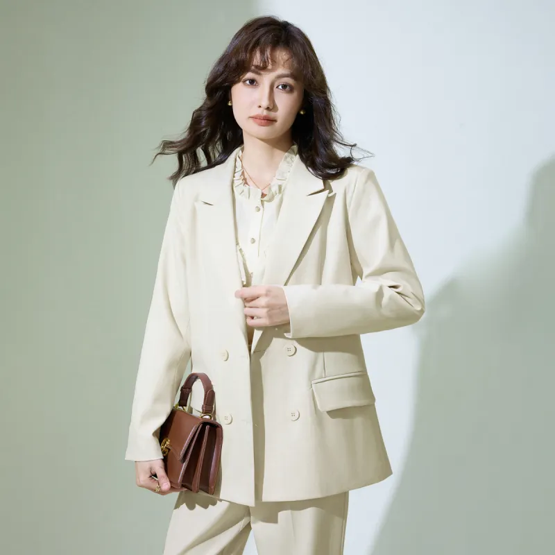 SMEN Cropped Coats Women's Apricot-5