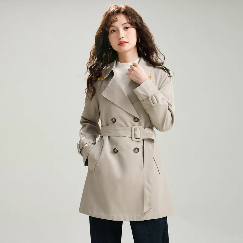 SMEN Trench Coats Women's Gray-9