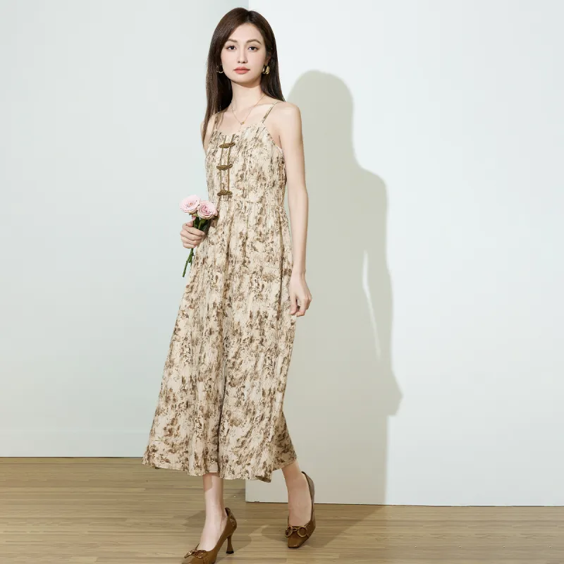 SMEN Slip Dresses Women's Coffee-4