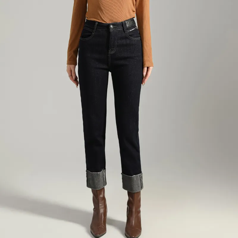SMEN Jeans Women's Dark Blue-6