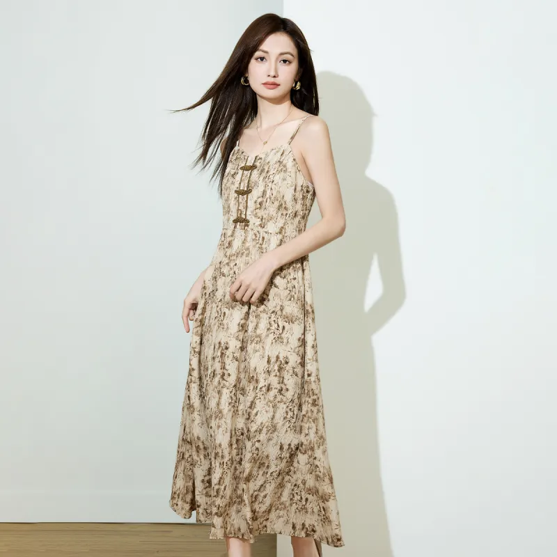 SMEN Slip Dresses Women's Coffee-2