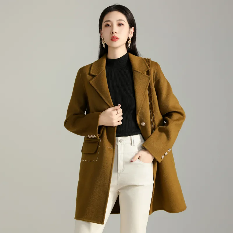 SMEN Coats Women's Tea Brown-1