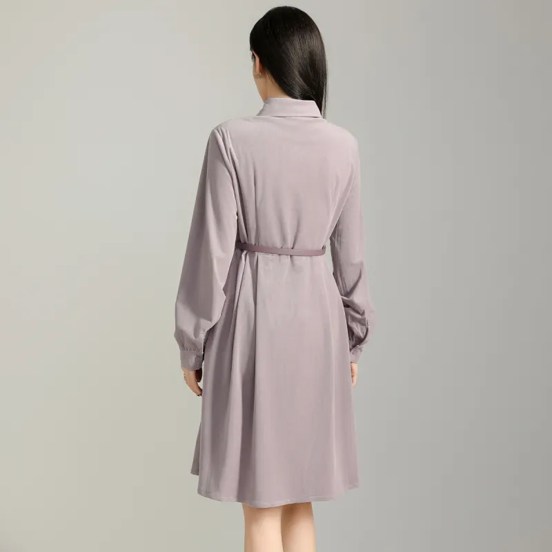 SMEN Long Sleeved Dresses Women's Purple-0