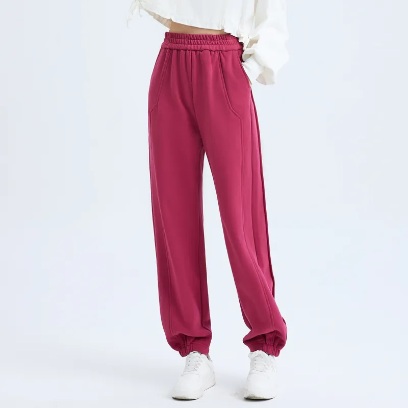 SMEN Casual Pants Women's Raspberry Pink-3