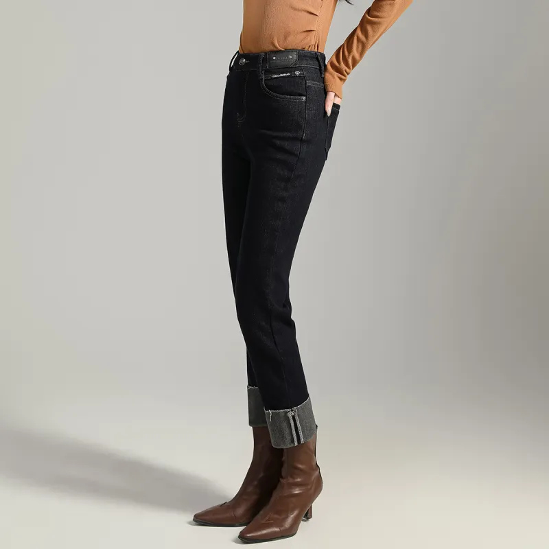 SMEN Jeans Women's Dark Blue-3