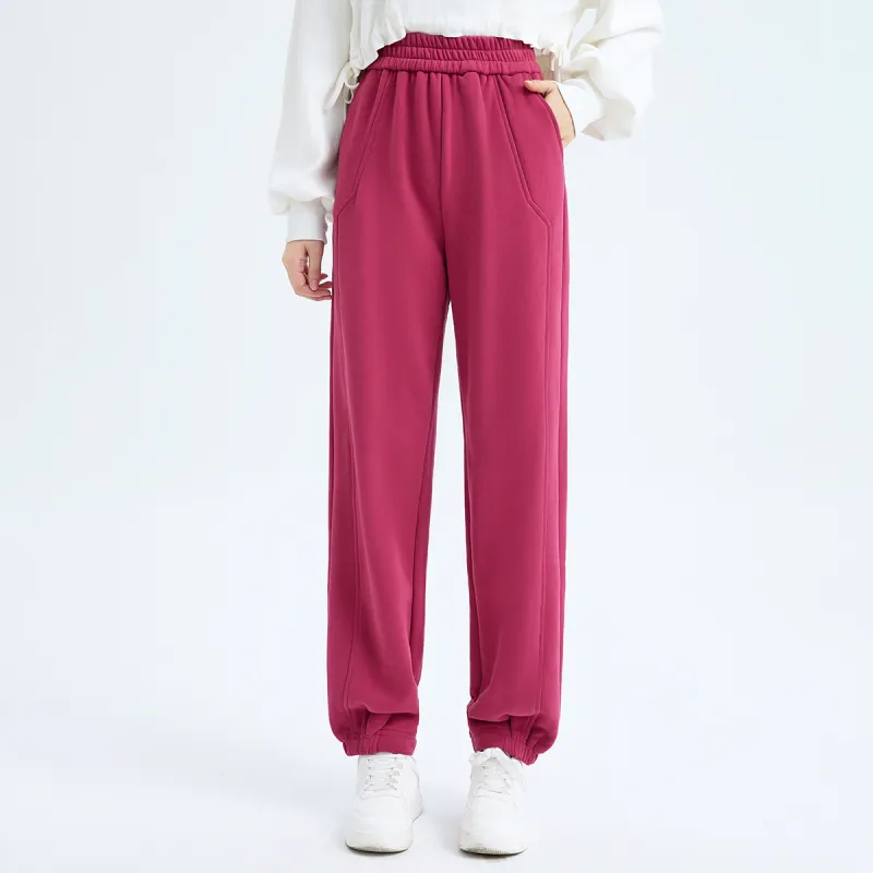 SMEN Casual Pants Women's Raspberry Pink-5