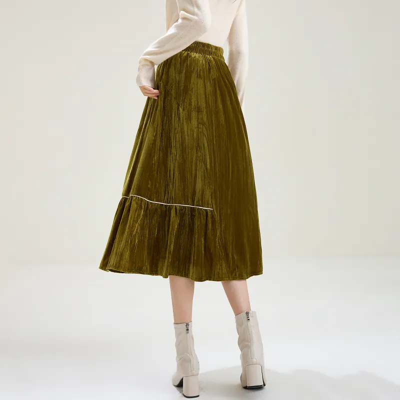 SMEN Casual Long Skirts Women's-13