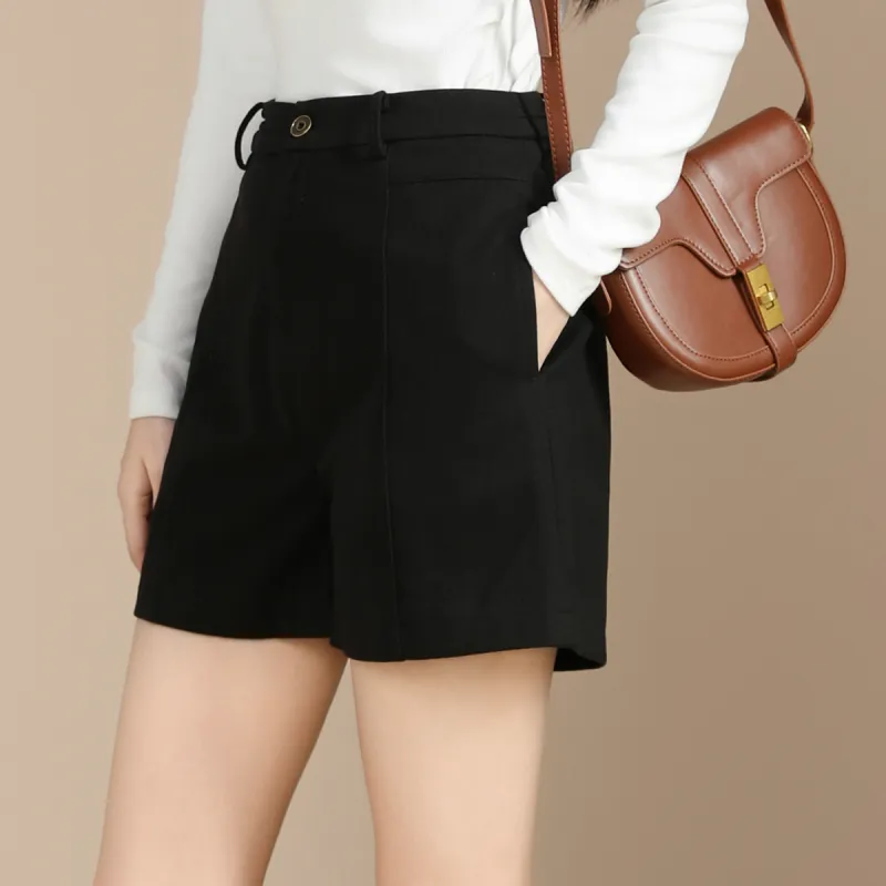 SMEN Casual Shorts Women's Black-3