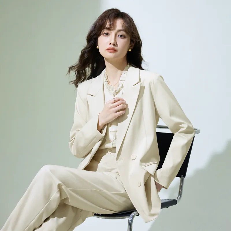SMEN Cropped Coats Women's Apricot-8