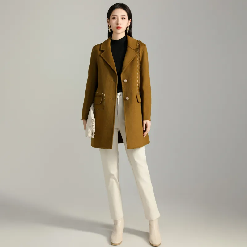 SMEN Coats Women's Tea Brown-2