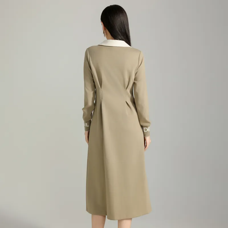 SMEN Long Sleeved Dresses Women's Green-1