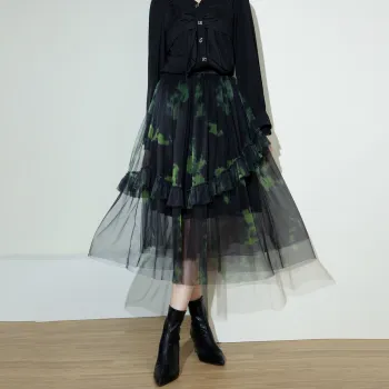 SMEN Casual Long Skirts Women's Green