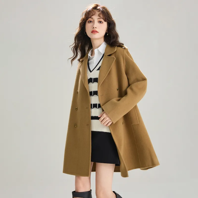 SMEN Coats Women's Khaki-6