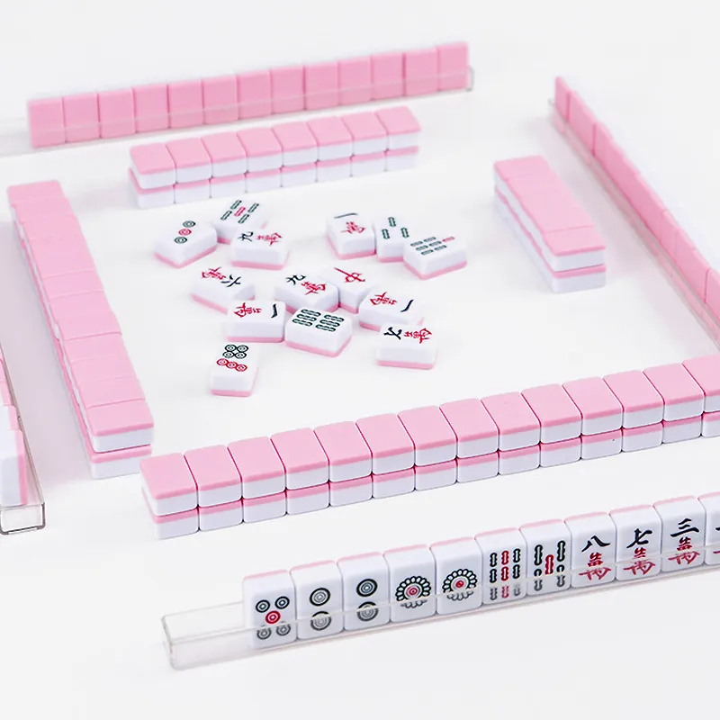SHENGYU Mini Mahjong Table With Folding Design Cute Mini Travel Tag Board Games-1