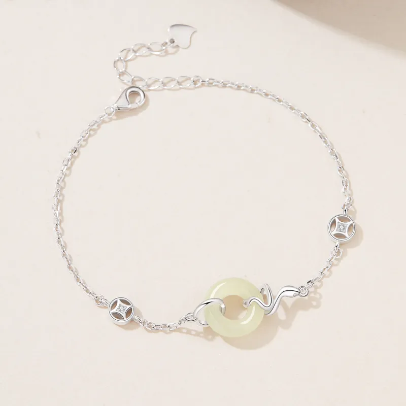 MOLADY Hetian Jade Bracelets Green Jade Women's-3