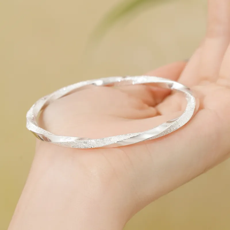 MOLADY 999 Fine Silver Bangles Women's-4