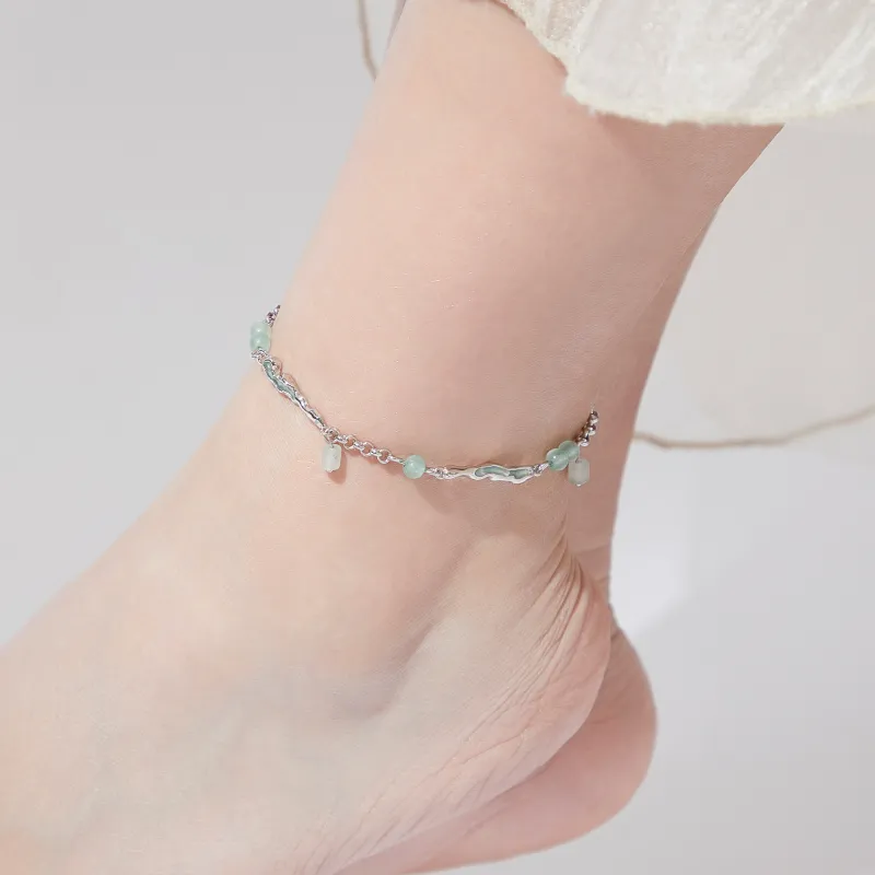 MOLADY S925 Silver Anklets Women's-5