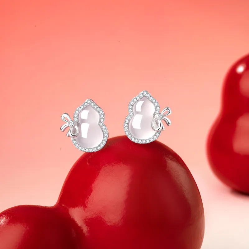 MOLADY S925 Silver Stud Earrings Women's-5