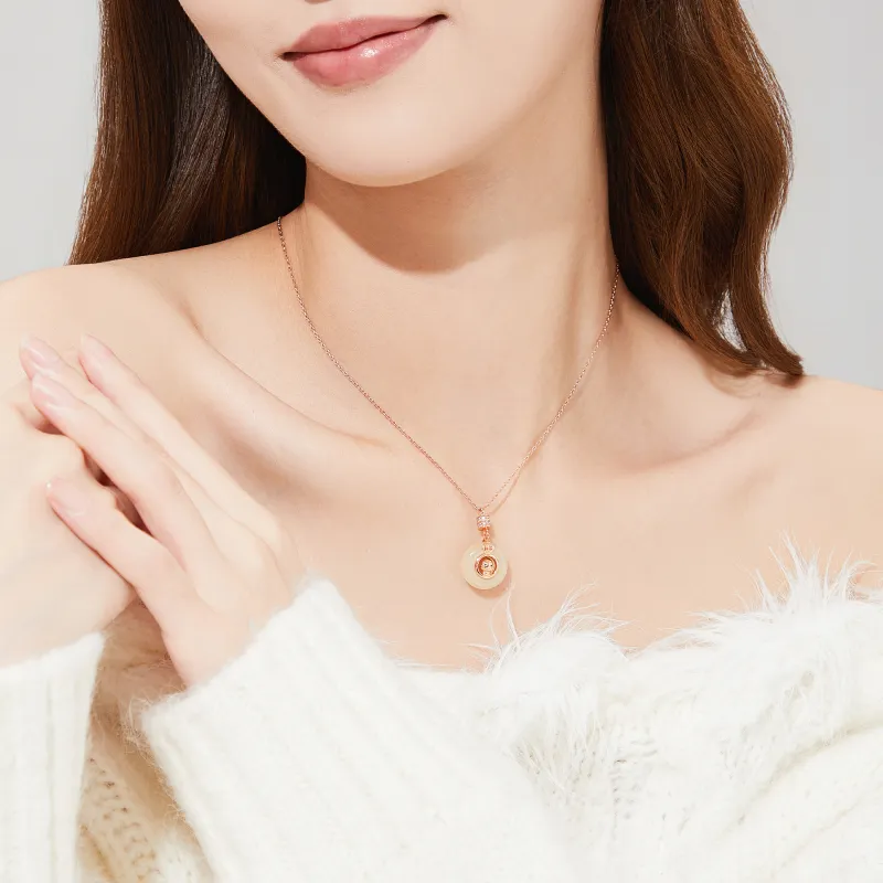 MOLADY Hetian Jade Necklaces Green Jade Women's-13