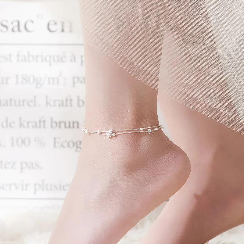 MOLADY 990 Silver Anklets Women's-4