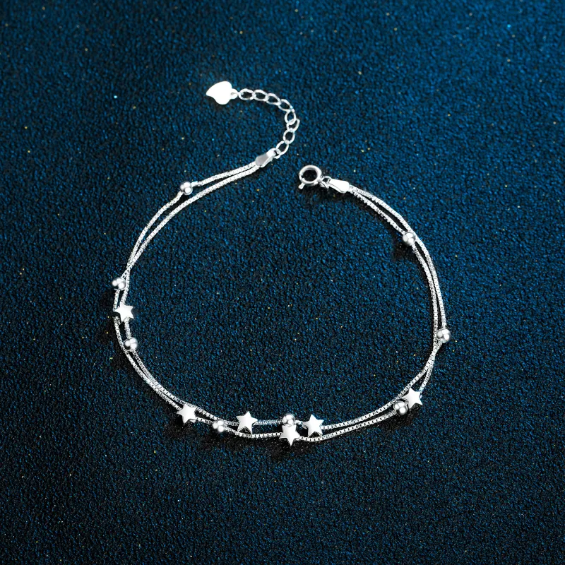 MOLADY 990 Silver Anklets Women's-2