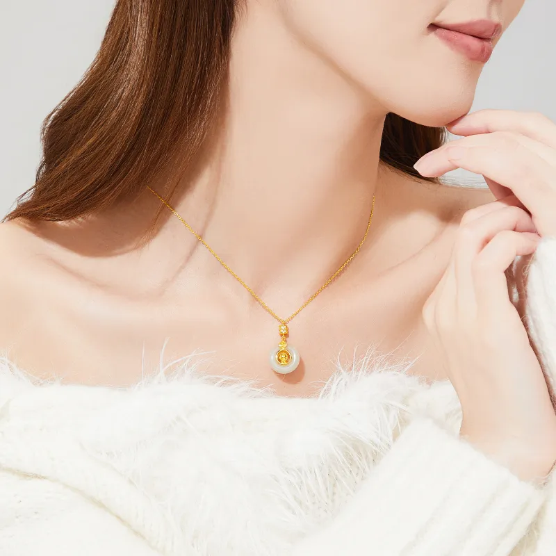 MOLADY Hetian Jade Necklaces Green Jade Women's-4