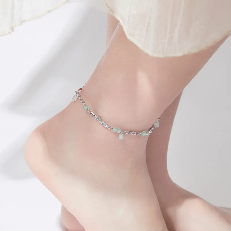 MOLADY S925 Silver Anklets Women's-4