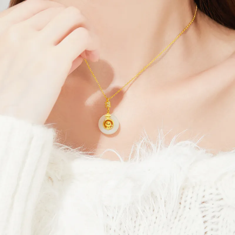 MOLADY Hetian Jade Necklaces Green Jade Women's-6