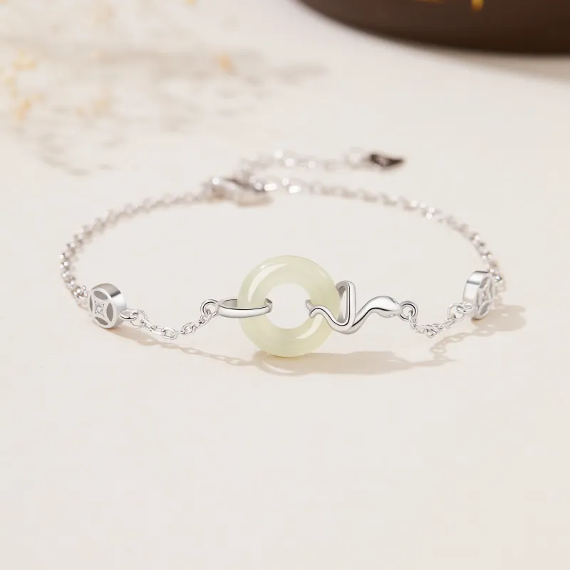 MOLADY Hetian Jade Bracelets Green Jade Women's-5