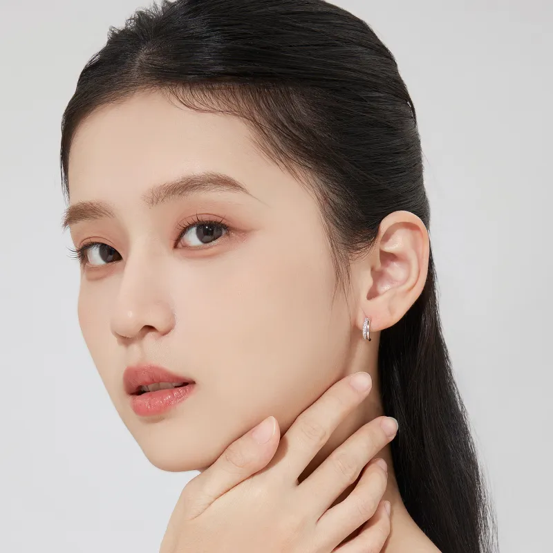MOLADY S925 Silver Stud Earrings Women's-1