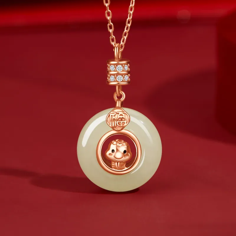 MOLADY Hetian Jade Necklaces Green Jade Women's-8