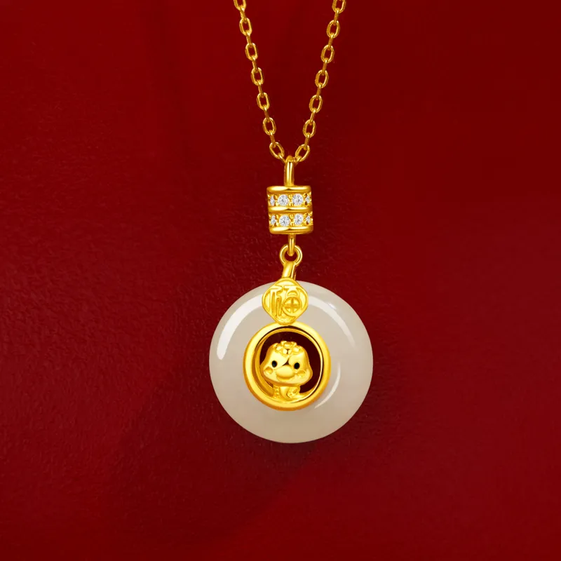 MOLADY Hetian Jade Necklaces Green Jade Women's-5