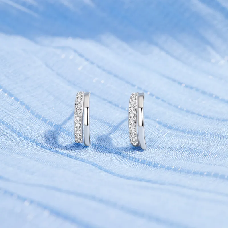 MOLADY S925 Silver Stud Earrings Women's-2