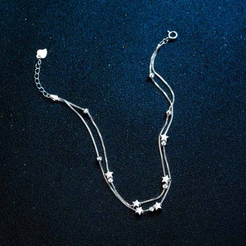 MOLADY 990 Silver Anklets Women's-5