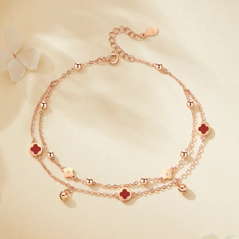 MOLADY S925 Silver Anklets Women's-2