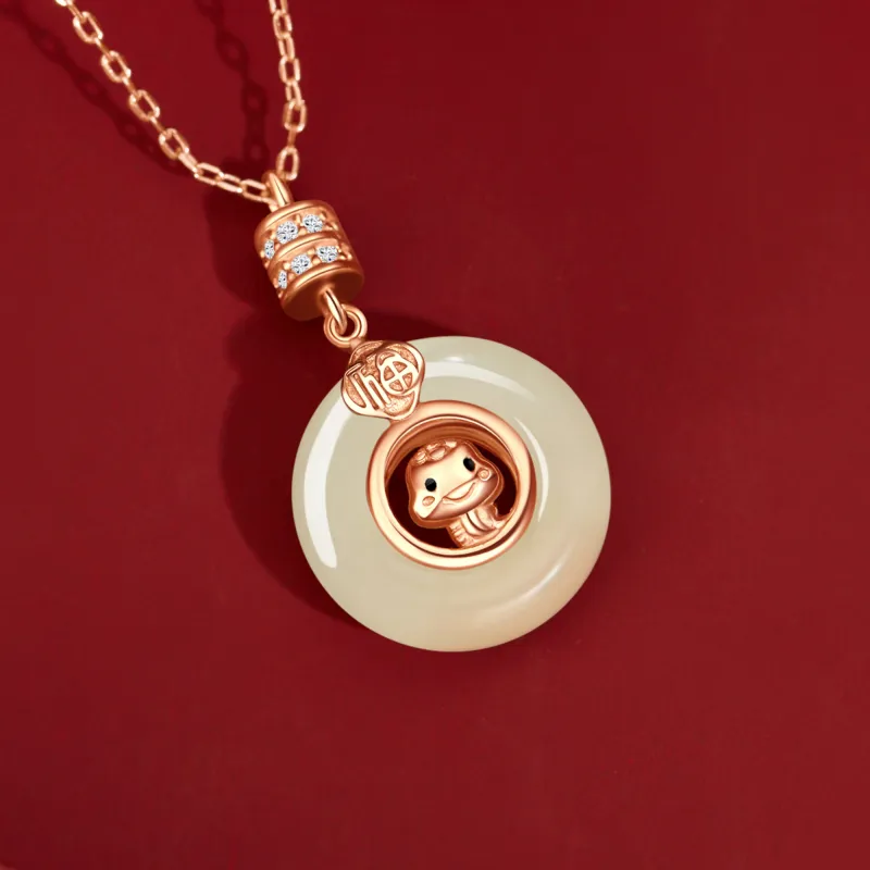 MOLADY Hetian Jade Necklaces Green Jade Women's-12