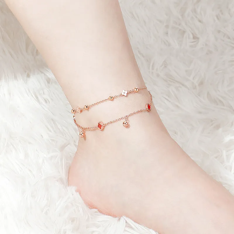 MOLADY S925 Silver Anklets Women's-6